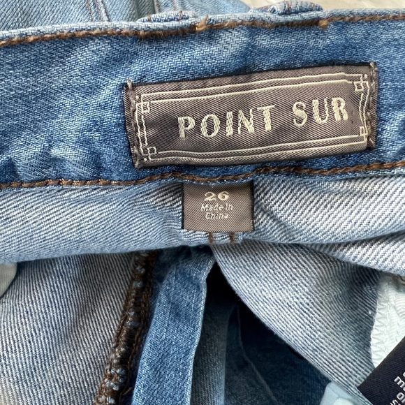 J. Crew Point Sur High Rise Retro Denim Distressed Light Wash Raw Hem Size 26 - Picture 12 of 16